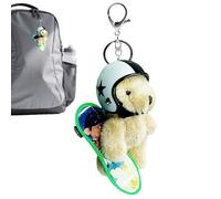 Breloque ours pour sac à main - Porte-clés en forme d'ours en peluche avec pendentif élégant | Porte-clés pour voyage, cartable, portefeuille pour femme, noir/blanc, Refer to description