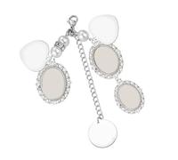 Breloque ovale en dentelle avec cadre photo de mariée - Porte-clés en alliage texturé pour décoration de bouquet de mariage