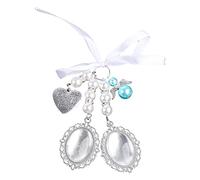 Breloque ovale en dentelle pour bouquet de mariage avec photo « You Are For Always In Heart », Résine, Pas de gemme