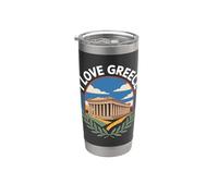 Breloque panoramique Parthénon « I Love Greece » Gobelet isotherme en acier inoxydable double paroi