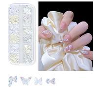 Breloque papillon en forme de cœur avec strass et perles