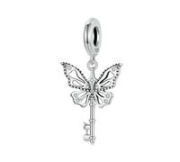 Breloque papillon verte en argent sterling 925 pour bracelet, accessoires de bijoux à faire soi-même