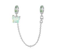 Breloque papillon verte en argent sterling 925 pour bracelet, accessoires de bijoux à faire soi-même