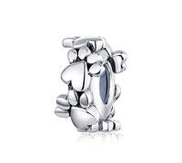 Breloque patte de chien en argent sterling 925 avec breloques en silicone pour bracelet, bijoux DIY