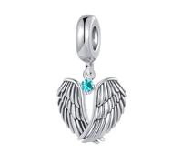Breloque Pendante Ailes d'Anges Amour Protection Pierres de Naissance en Oxyde de Zirconium Compatible avec les Bracelets à Breloques Pandora, One Size, Cuivre, Pas de pierre précieuse