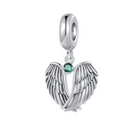 Breloque pendante Ailes d'Anges Amour Protection Pierres de Naissance en Zircone Cubique Compatible avec les Bracelets à Breloques Pandora, One Size, Cuivre, Pas de pierre précieuse