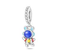 Breloque pendentif astronaute lapin, breloque bracelet perlé, convient aux bracelets de 3 mm à 4,5 mm