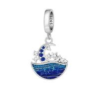 Breloque pendentif clair de lune océan, breloque pour bracelet, compatible avec le collier bracelet pandora
