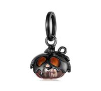 Breloque pendentif crâne et citrouille d'halloween, accessoire de bracelet à breloques en argent sterling 925, compatible avec le bracelet de 3 mm à 4,5 mm