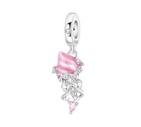 Breloque pendentif crème glacée à la fraise, breloque de bracelet en perles, convient aux bracelets de 3 mm à 4,5 mm