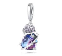 Breloque pendentif duo amour planétaire, accessoire de bracelet à breloques en argent sterling 925, compatible avec le collier bracelet pandora