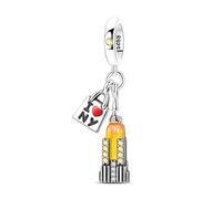 Breloque pendentif empire state building de new york, breloque de bracelet en perles, adaptée aux bracelets de 3 mm à 4,5 mm
