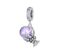 Breloque pendentif en cristal magique d'halloween, accessoire de bracelet à breloques en argent sterling 925, compatible avec le bracelet de 3 mm à 4,5 mm