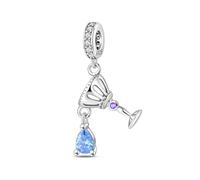 Breloque pendentif en verre vintage, breloque pour bracelet, compatible avec le collier bracelet pandora