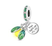 Breloque pendentif luciole verte, breloque bracelet perlée, convient aux bracelets de 3 mm à 4,5 mm