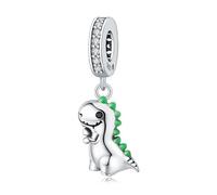 Breloque pendentif petit dinosaure, accessoire de bracelet à breloques en argent sterling 925, compatible avec le collier bracelet pandora