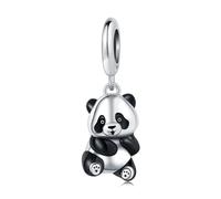 Breloque pendentif petit panda, accessoire de bracelet à breloques en argent sterling 925, compatible avec le collier bracelet pandora, cadeau pour femme