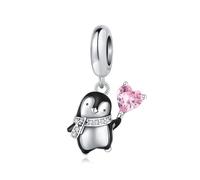 Breloque pendentif petit pingouin, accessoire de bracelet à breloques en argent sterling 925, compatible avec le collier bracelet pandora, cadeau pour femme