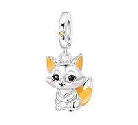 Breloque pendentif petit renard, breloque pour bracelet, compatible avec le collier bracelet pandora