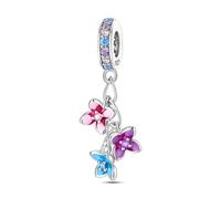 Breloque pendentif petite fleur colorée, breloque bracelet perlé, convient aux bracelets de 3 mm à 4,5 mm