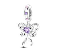 Breloque pendentif ruban 3d, breloque pour bracelet, compatible avec le collier bracelet pandora