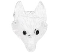 Breloque Pendentif Tête de Loup en Pierre de Cristal Naturelle Blanche