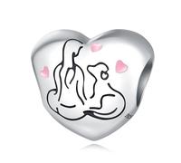 Breloque perles moi et mon chien, accessoire de bracelet à breloques en argent sterling 925, compatible avec le collier bracelet pandora