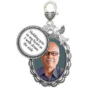 Breloque pour bouquet de mariée avec inscription « Holding You in My Heart As I Walk Down The Allée » Cadeau commémoratif pour mariée papa