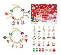 Breloque pour le calendrier de l'Avent - Fabrication de bijoux de 24 jours | Bracelets de l'Avent de Noël 2025 pour filles, enfants, adolescents, femmes, adultes et vacances
