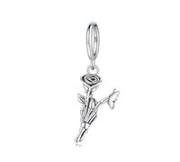 Breloque rose et papillon d'halloween, accessoire de bracelet à breloques en argent sterling 925, compatible avec le collier bracelet pandora