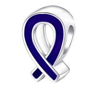 Breloque - Ruban du combat pour le cancer - Argent sterling 925 et émail rose - Pour bracelet à breloques Pandora violet