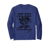 Breloque rustique « Just Here For The Cowboys » Manche Longue
