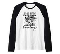 Breloque rustique « Just Here For The Cowboys » Manche Raglan