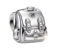 Breloque sac à dos Adventure pour bracelets Pandora élégamment plaqué en argent fin Parfait pour toute personne en voyage - Boîte cadeau, One Size, Métal, Pas de pierre précieuse