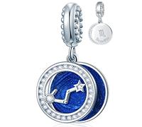 Breloque signe du zodiaque pour bracelets à breloques - Pendentifs en argent sterling 925, 12 constellations / étoiles horoscope - Perles pendantes avec pierre de naissance, cadeaux d'anniversaire