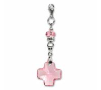 Breloque Silberdream Pendentif Argent 925 Croix Rose Zircone Fc4806