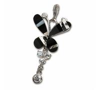 Breloque Silberdream Pendentif Argent 925 Papillon Noir Zircone Fc4111s