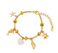 Breloque solaire élégante pour femme - Bijoux élégants et légers en acier inoxydable - Chaîne de main réglable - Accessoire de poignet en acier, Gold, Comme décrit, Comme décrit.