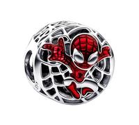 Breloque Spiderman de Marvel, Ville d'en haut, Argent Sterling 925, Compatible avec Pandora et autres bracelets à breloques, Pequeño, Argent, Couleurs :