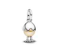 Breloque œuf de Pâques en argent 925 compatible avec les bracelets Pandora, Trollbeads, Chamilia, Biagi et beaucoup d'autres bracelets à breloques britanniques.