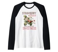 Breloque vintage en forme de fraise avec inscription « Pick Your Own Sweetness » Manche Raglan