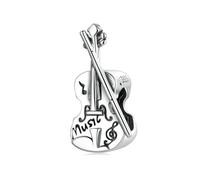 Breloque violon en argent sterling 925 avec inscription « I Love Music » pour bracelet Pandora