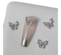Breloques 3D en forme de papillon pour ongles en strass et zircones pour la fabrication de bijoux