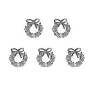 Breloques à ongles en forme de cœur/couronne en zircon - En alliage - Strass étincelants - Pour femme et fille
