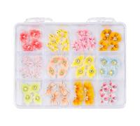 Breloques à ongles en forme de fleur, en résine, sculptées à la main, style japonais rafraîchissant, pour femme, décoration d'ongles