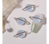 Breloques à ongles en forme de planète avec strass et cristaux de Saturne - Bijoux pour décoration artistique