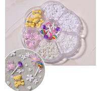 Breloques à ongles pour perles en strass pour ours, nœud, nail art, décoration en résine, bijoux, ornement D à dos plat, breloques fantaisie en forme de nœud papillon, breloque ours