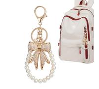 Breloques Charme Décoration en forme de nœud papillon blanc élégante et | Breloque Sac Nœud Scintillant pour Filles Mode Sac à Main Dos Sac Bandoulière Portefeuille Intérieur Extérieur