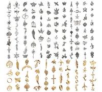 Breloques Charms, 150 Pièces Pendentifs Artisanaux Accessoires Tibétain en Métal, Antique Mélangé Confection de Bijoux pour Bracelet Collier Fabrication et Artisanat