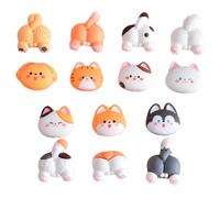 Breloques Chat en Résine 14 Pièces Chien Dessin Animé pour Bricolage | Accessoires à Dos Plat, pour Coques de Téléphone et Cartes, Décorations Artisanales, Usage Cheveux
